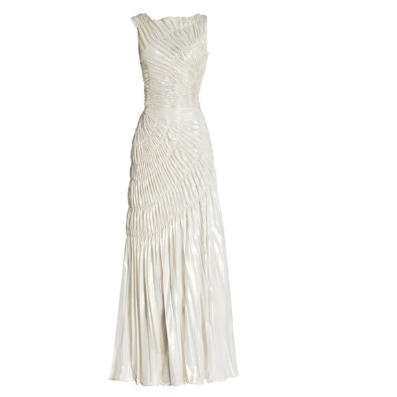 Georgia Hardinge Fossil Dress | Ivory Metallic | US 14 - Picture 2 of 10